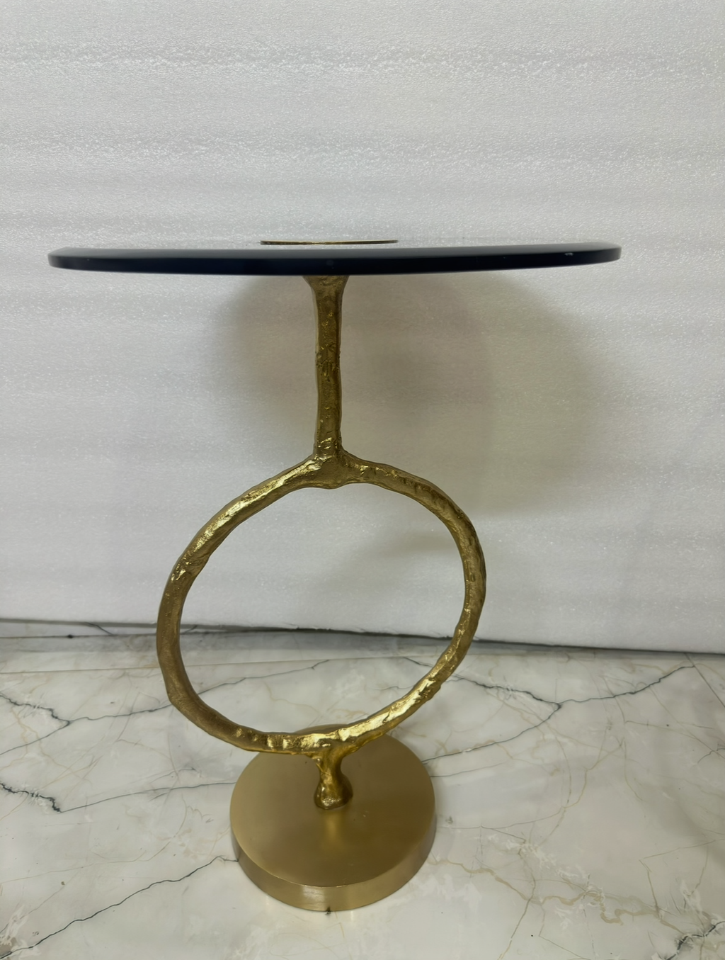 Side table, gold finish