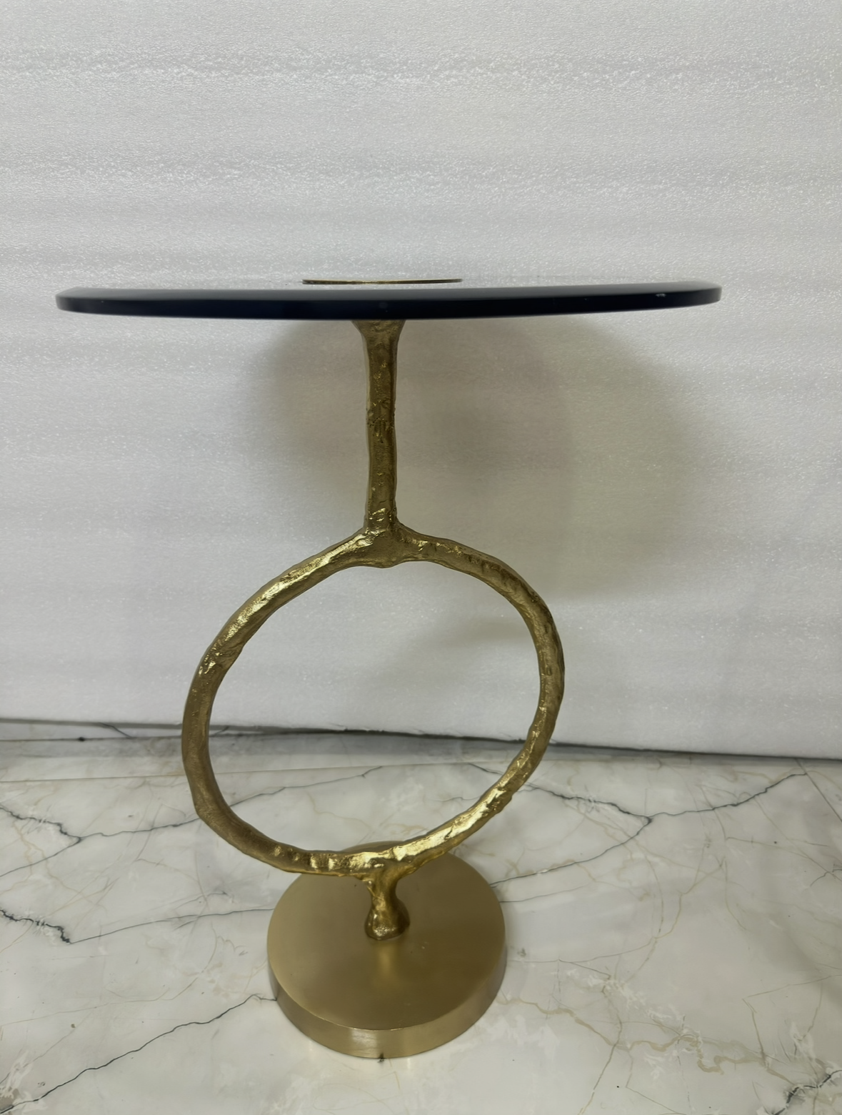 Side table, gold finish