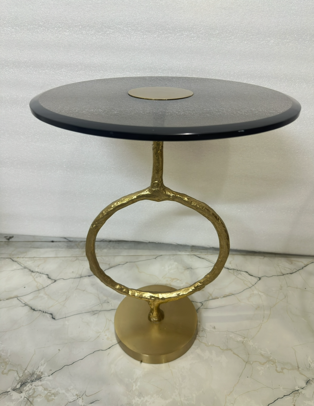 Side table, gold finish