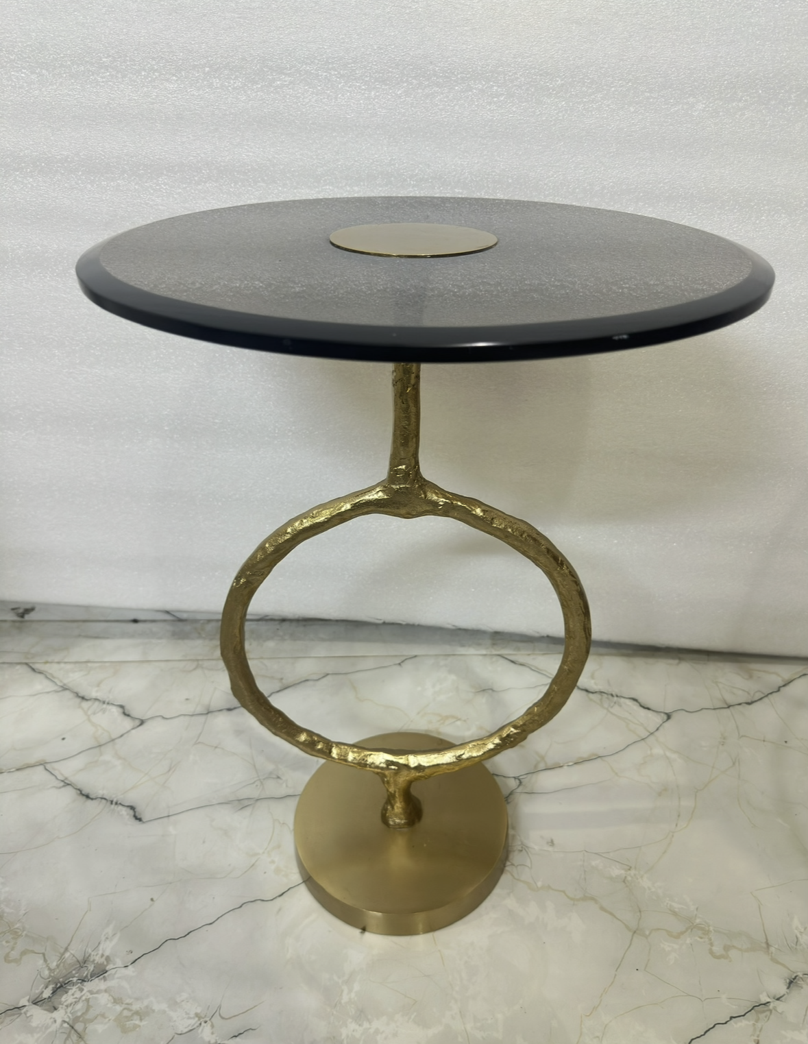 Side table, gold finish